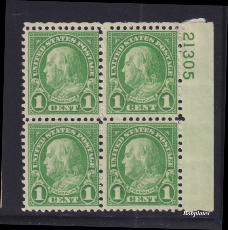 BOBPLATES #632 Franklin Upper Right Plate Block 21305 F-VF NH SCV=$3.25 *