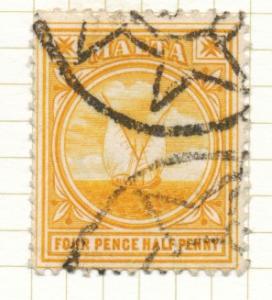 Malta 1904 Four & Half Penny Orange used example 