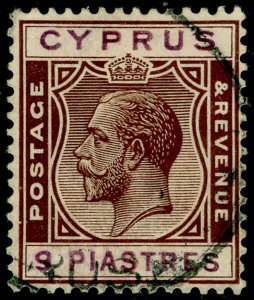 CYPRUS SG113, 9pi brown & purple, FINE USED.