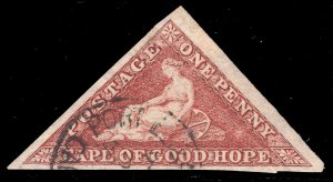 MOMEN: CAPE OF GOOD HOPE SG #18b 1864 USED £350 LOT #65649