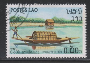 Laos 394 River Vessels 1982