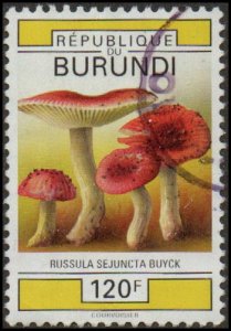 Burundi 692 - Used - 120fr Russula sp. Mushroom (1992) (cv $3.25) +
