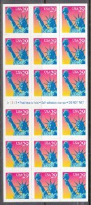 USA BOOKLET SC# 2599a LIBERTY $0.29c BOOKLET OF 18 S.A. MNH - PL# D1212 - TYPE D