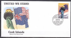 Cook Is., Scott cat. 1265. United We Stand issue. First day cover. ^