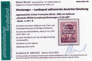 GERMANY 3rd REICH OCC WW2 MONTENEGRO 3N1 RARE PF I IMPERFECT NEVER HINGED