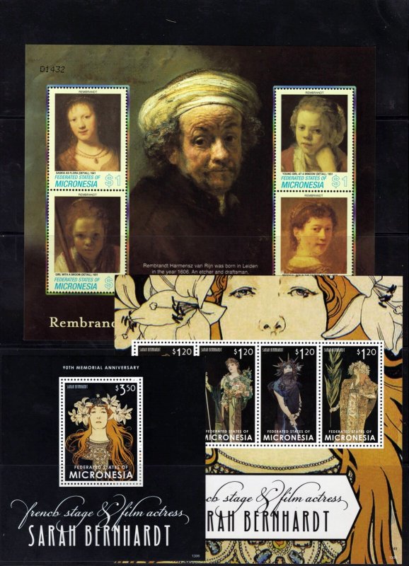 Amazing Art & Painting MNH Collection on NINE pages, Micronesia ZAYIX 0825L1701