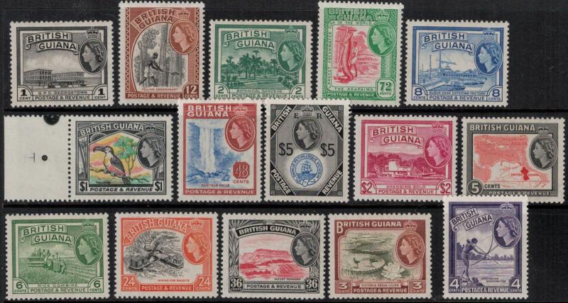 British Guiana 1954 253-267 LH CV $96.15 