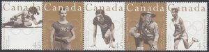 Canada - #1612ai Olympic Gold Medalists Se-Tenant Unfolded Strip of Five - MNH