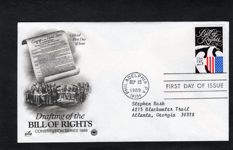 2421 Bill of Rights, FDC ArtCraft/PCS addressed