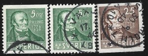 Sweden #290-292   used