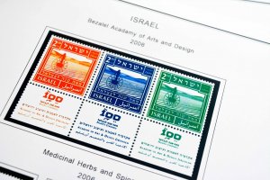 COLOR PRINTED ISRAEL [+TABS] 1948-2020 STAMP ALBUM PAGES (378 illustrated pages)