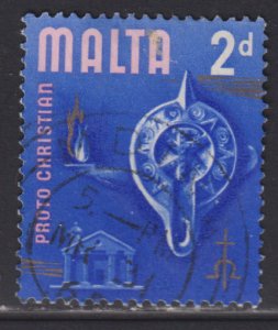 Malta 315 Proto-Christian Lamp, Roman Temple, Chrismon 1965