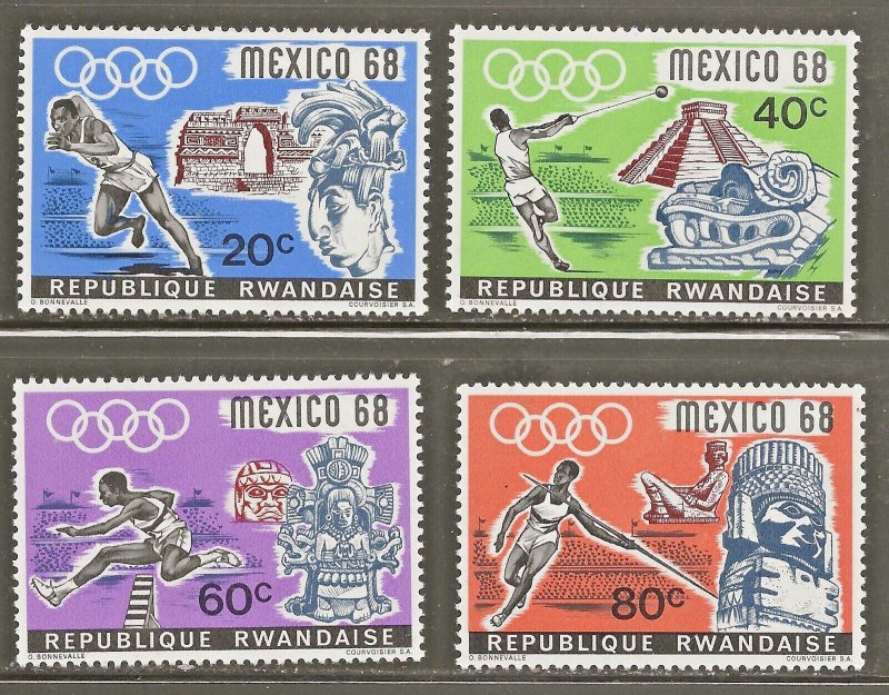 Rwanda (1968) - Scott # 250 - 253,  MNH 