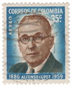 COLOMBIA YEAR 1961 AIRMAIL STAMP SCOTT # C394. USED. # 4