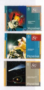 Ukraine Sc 626-8 MNH Set of 2006 - Space - HY06