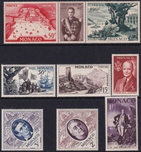Sc# 354 / 362a Monaco 1956 FIPEX stamp expo complete MNH set CV $24.00 