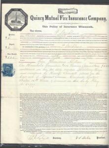 1870 #R33c Revenue 10c Blue Trimmed Perfs Contract On Document From See Info 