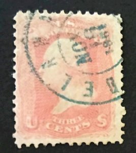 1861 Sc. 64 pink F used with blue 1861 cancel, few blunt perfs