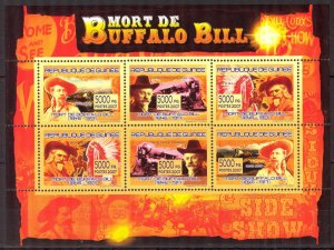 Guinea 2007 Cinema Wild West Death Of Buffalo Bill Indians Sheet MNH