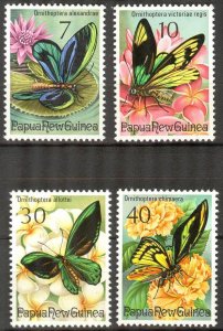 Papua New Guinea 1975 Butterflies set of 4 MNH