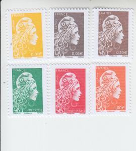 2018  France Marianne the committed (6)  (Scott 5473-75,5477-79) MNH