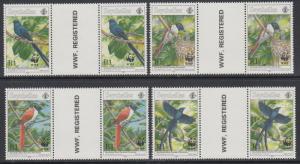 XG-BA156 SEYCHELLES IND - Wwf, 1996 Birds, Nature, Gutter Pair MNH Set