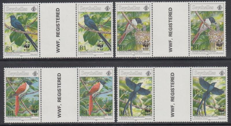 XG-BA156 SEYCHELLES IND - Wwf, 1996 Birds, Nature, Gutter Pair MNH Set