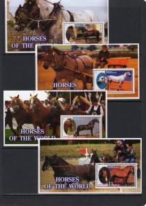 Somalia 2002 HORSES OF THE WORLD (6) s/s Perforated Mint (NH)