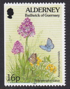 80a Alderney 1994 Flowers @ Fauna Booklet Single MNH