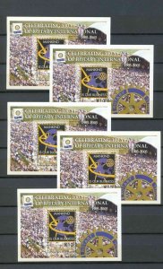 PAPUA New Guinea PNG 2005 ROTARY MNH Mini Sheets x 5 (Pap 118)