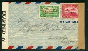 Nicaragua 1943 Momotombo Airmail Censored Cover U693 ⭐⭐⭐⭐⭐