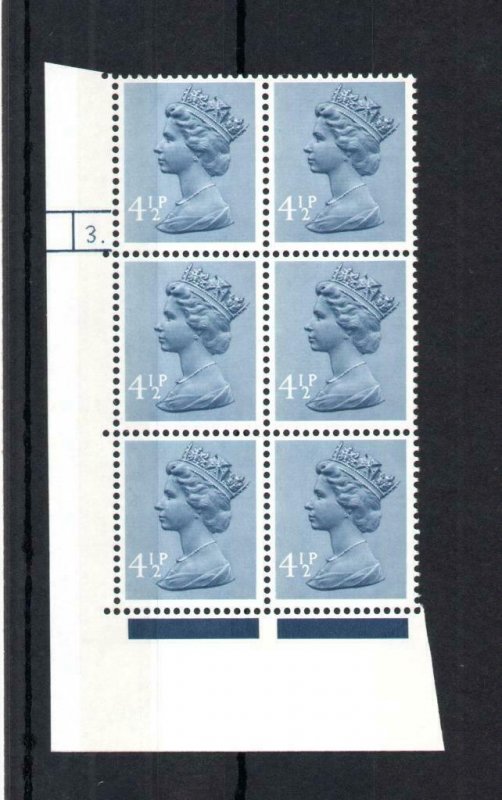 41/2p MACHIN UNMOUNTED MINT CYLINDER 3. p- BLOCK PERF A Cat £15 