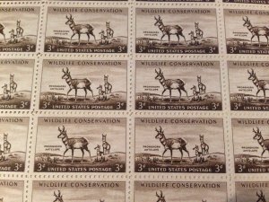 1956 - PRONGHORN ANTELOPE - #1078 -MNH- Sheet of 50 Postage Stamps