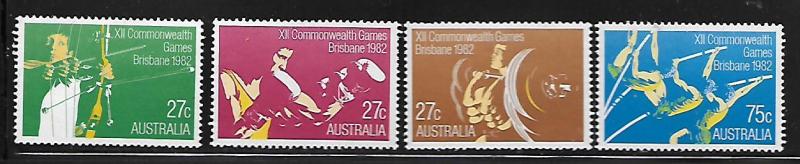 AUSTRALIA 842-845 MNH COMMONWEALTH GAMES SET 1982