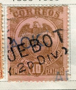 COLOMBIA; 1899 early classic Eagle type fine used 10c. value Paquebot Cancel