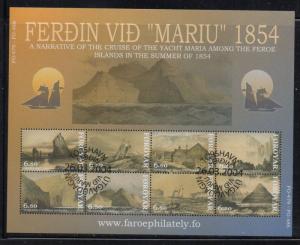 Faroe Islands Sc  442  2004 Yacht Maria stamp sheet used
