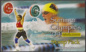 PAPUA NEW GUINEA - 2004 OLYMPIC GAMES ATHENS - FOLDER ( 4-STAMPS MINT NH)