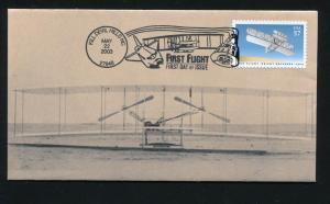 US 3783 First Flight Southport Cachet Wright Flyer