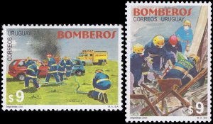 Uruguay 2000 Sc 1884-1885 Firefighters CV $8.50