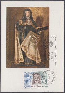 SPAIN Sc #2302.1 MAXICARD SAINT THERESA of AVILA, whose  GRANDMOTHER was JEWISH