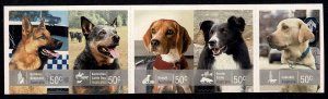 Australia 2008 Working Dogs Set as Strip of 5 Self-adhesives MNH