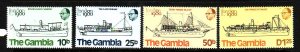Gambia-Sc#408-11-unused NH set-Ships-Stamp Exhibition-id1-1980-