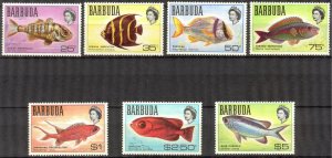 Barbuda 1969 Marine Life Fishes Set of 7 MNH