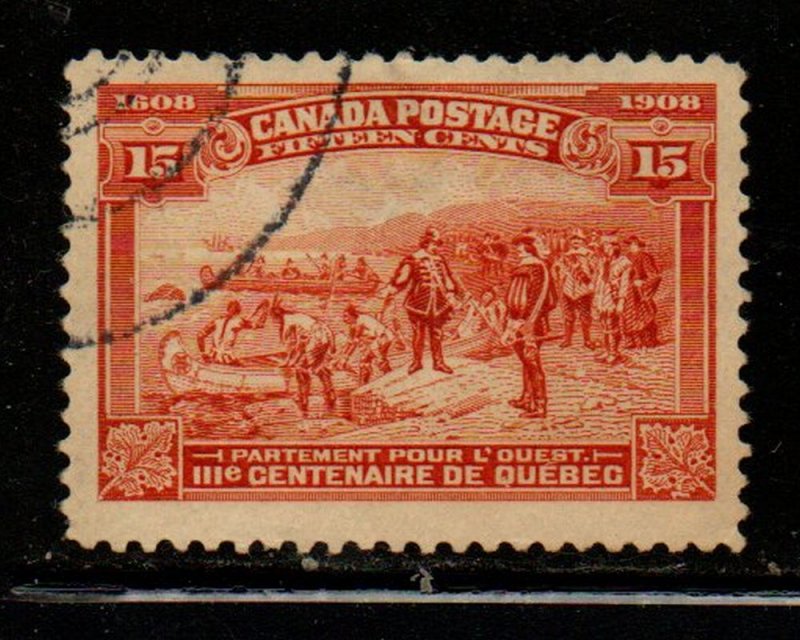 Canada Sc 102 1908 15c Champlain's Departure for the West stamp used