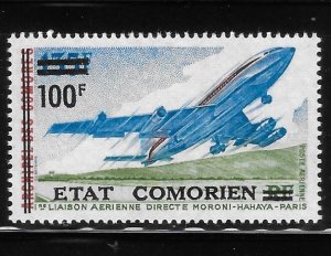 Comoro islands 1975 Airplane Surcharged Overprinted Sc C86 MNH A2114