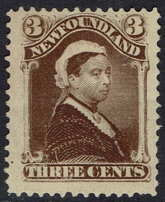 NEWFOUNDLAND 1887 QV 3C DEEP BROWN