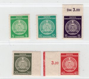 GERMANY DDR DEMOCRATIC REPUBLIC 1956 RARE OFFICIALS 29y-33y PERFECT MNH BPP