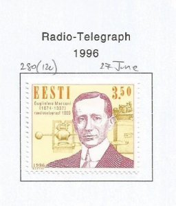 ESTONIA - 1996 - Radio Telegraph - Perf Single Stamp - Mint Lightly Hinged