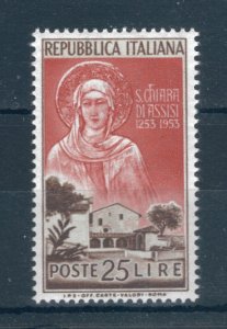 Italy 1953 700th Death Anniversary of St Clare stamp. MNH. Sg 847