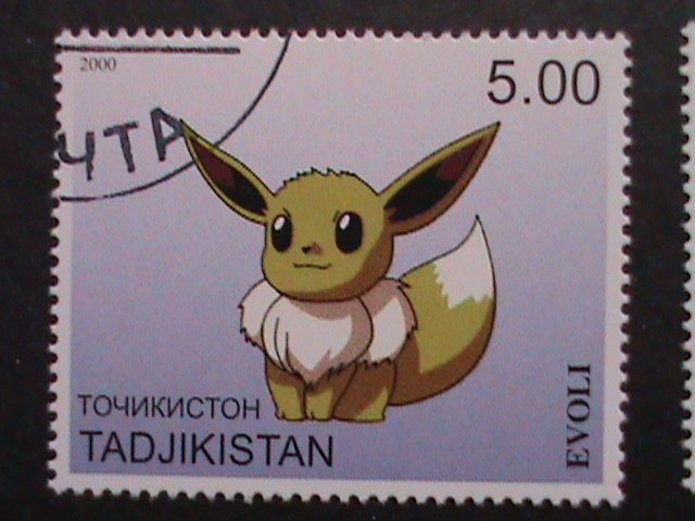 ​TAJIKISTAN -2000 LOVELY FAMPOUS POKEMON CTO FANCY POSTAL CANCEL VERY FINE